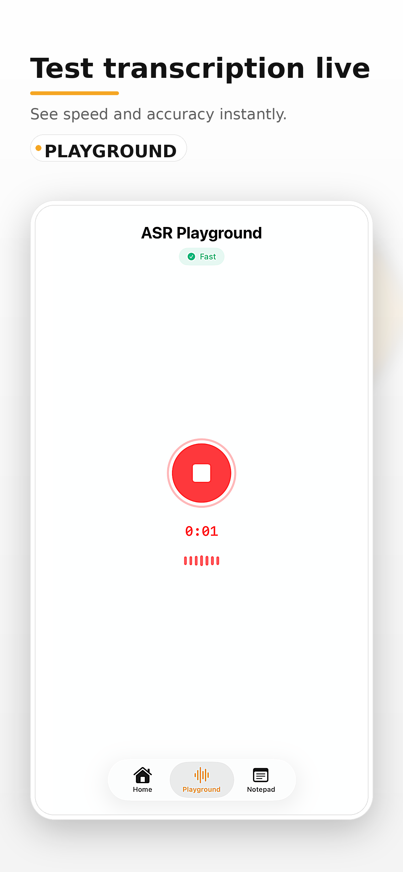 Test transcription live