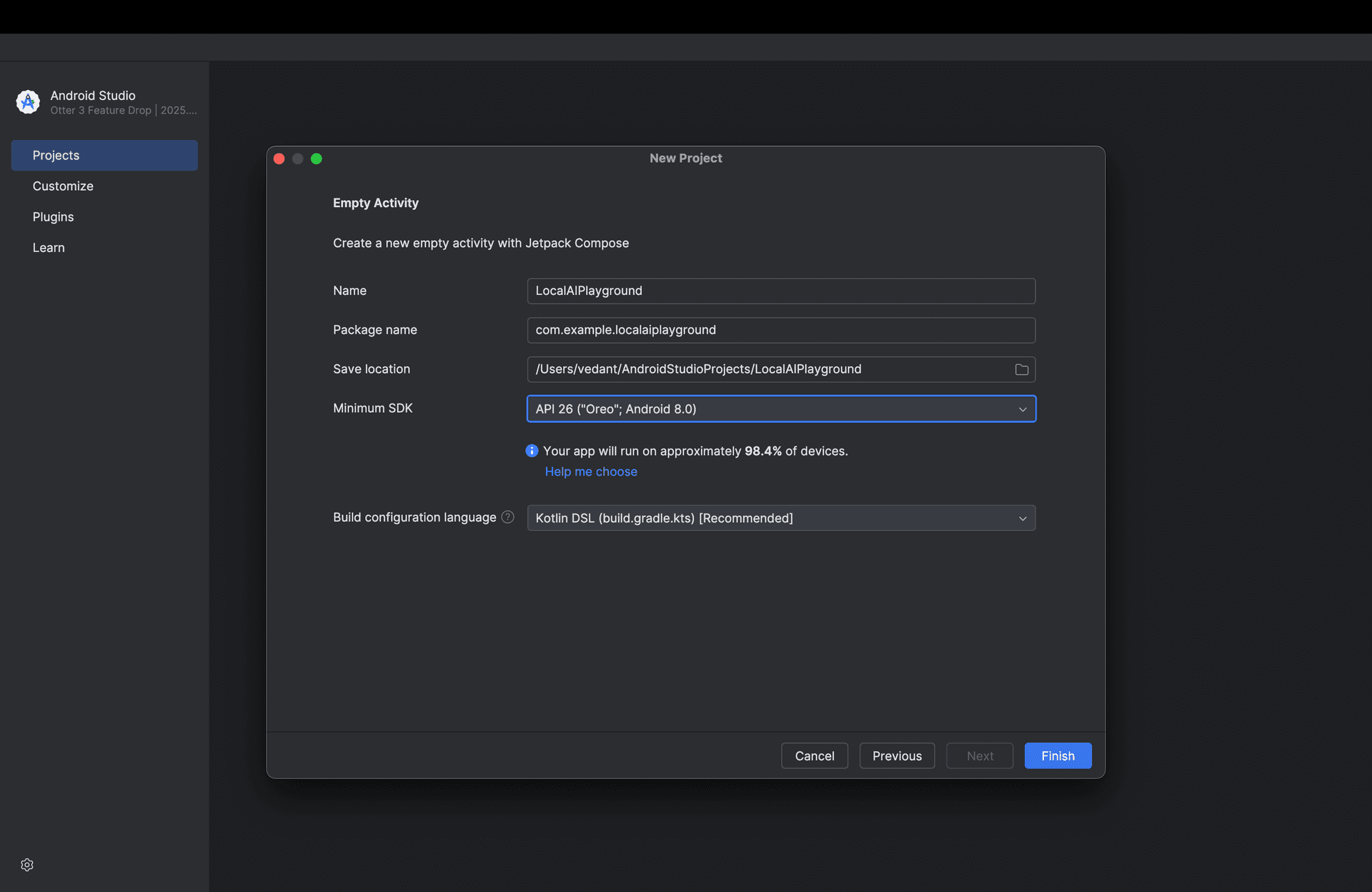 Android Studio project configuration