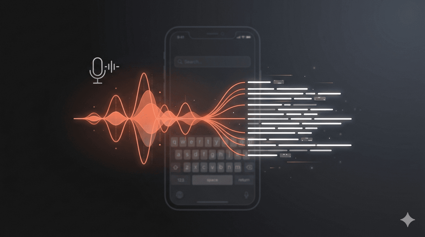 Speech-to-text recording with waveform