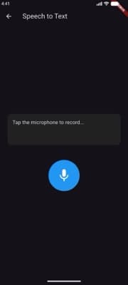Speech-to-Text screen with mic button